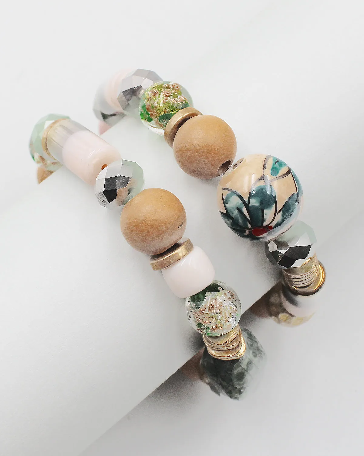 Ceramic Beaded Double Layered Bracelet