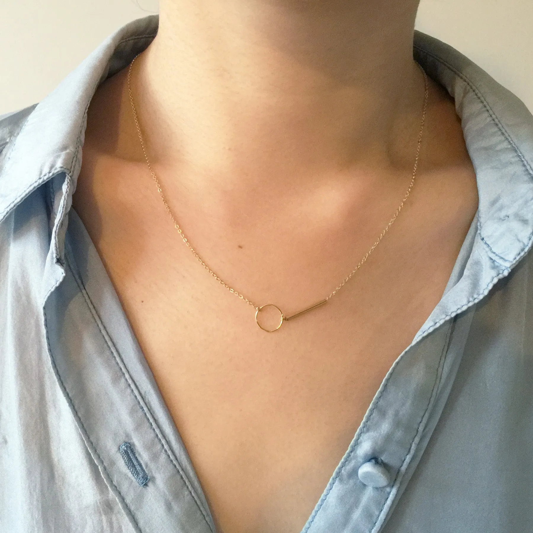 Circle and Bar Necklace