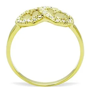 CJG1451 Wholesale Dual Heart Gold Plated Stainless Steel Ring