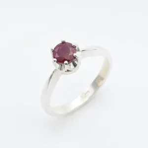 Dainty Ruby Ring - Red Promise Ring - July Birthstone Ring