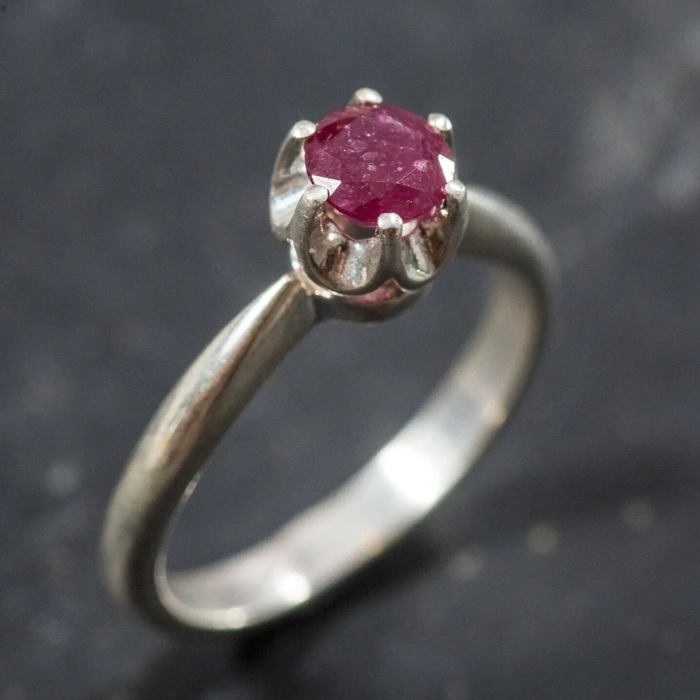 Dainty Ruby Ring - Red Promise Ring - July Birthstone Ring