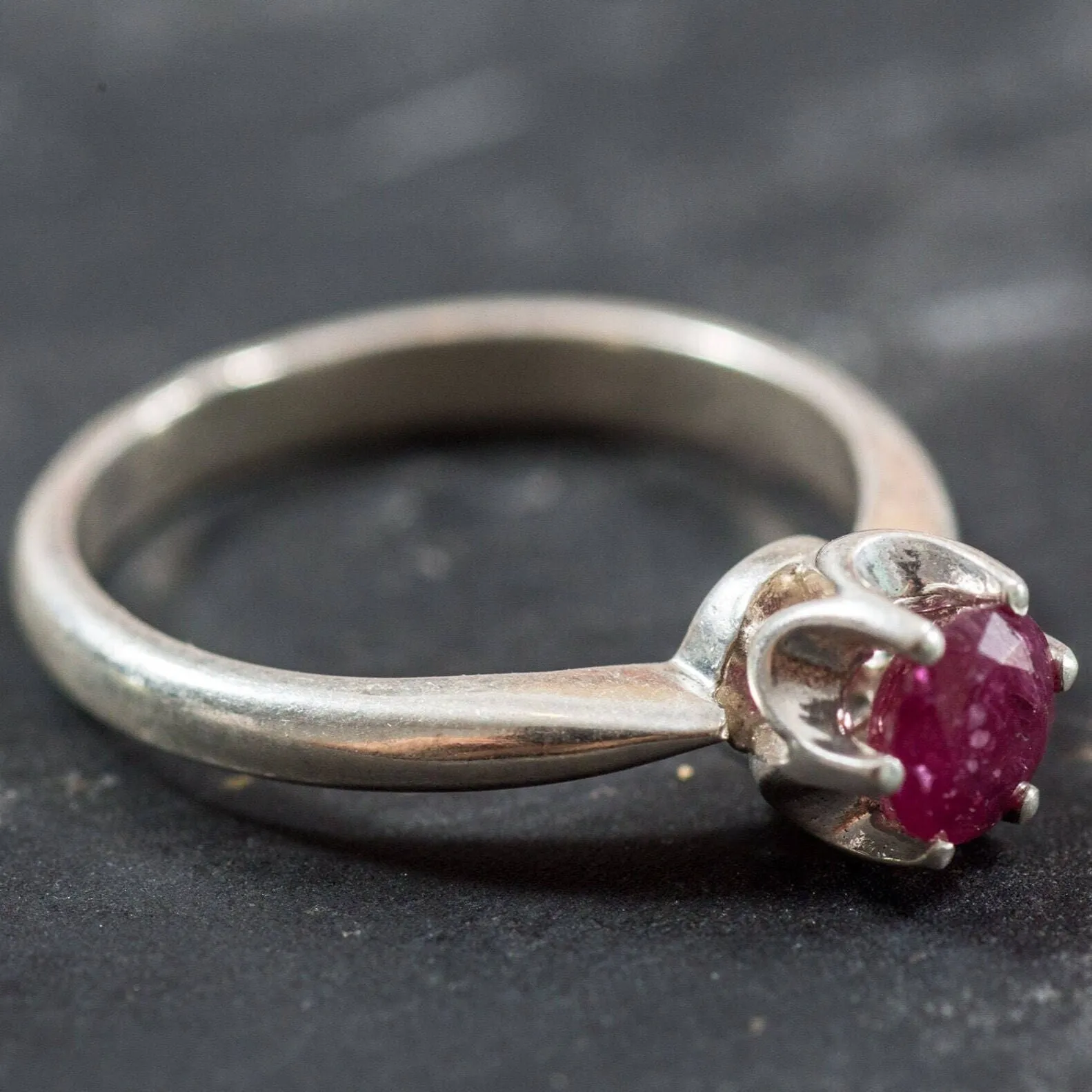 Dainty Ruby Ring - Red Promise Ring - July Birthstone Ring