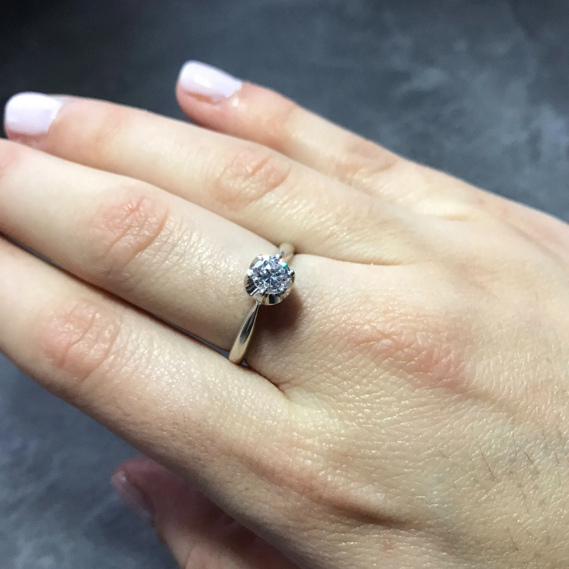 Dainty Ruby Ring - Red Promise Ring - July Birthstone Ring