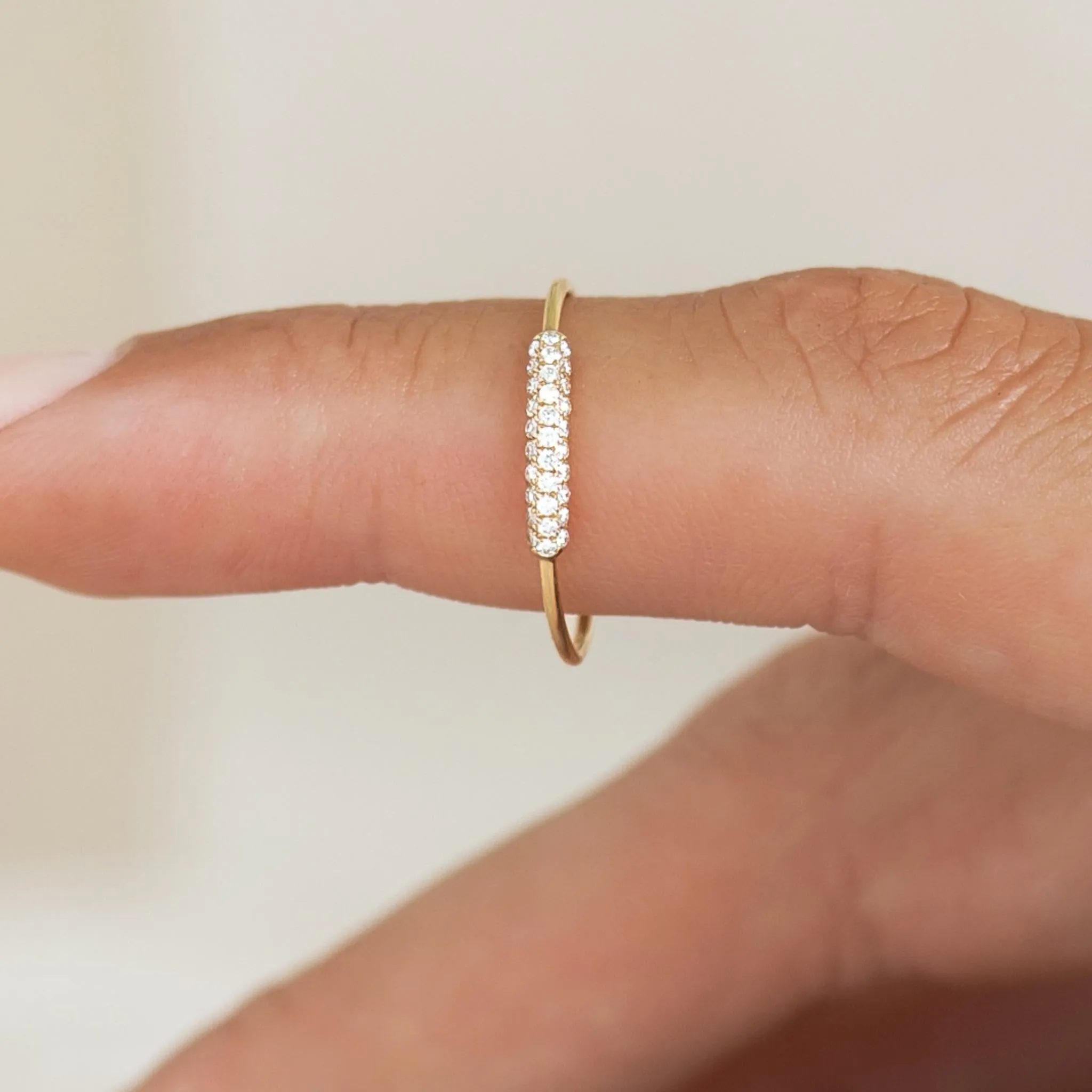 Diamond Pave Ring 14k Gold - Elena