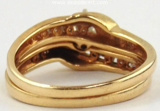 Diamond Wedding Ring Set 14kt Two Tone Gold