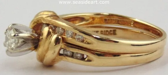 Diamond Wedding Ring Set 14kt Two Tone Gold