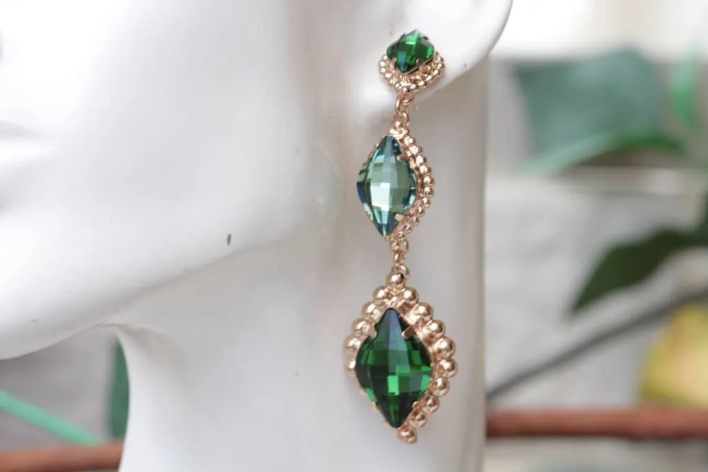 EMERALD CHANDELIER EARRINGS