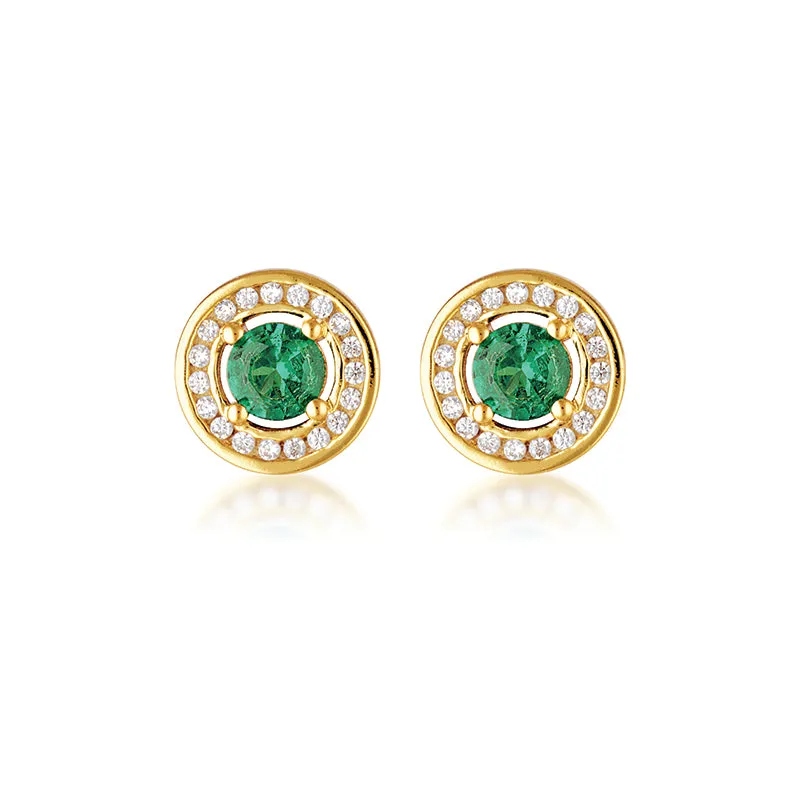 EMERALD HALO EARRINGS