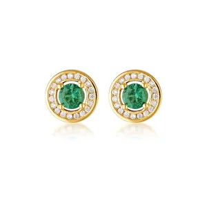 EMERALD HALO EARRINGS