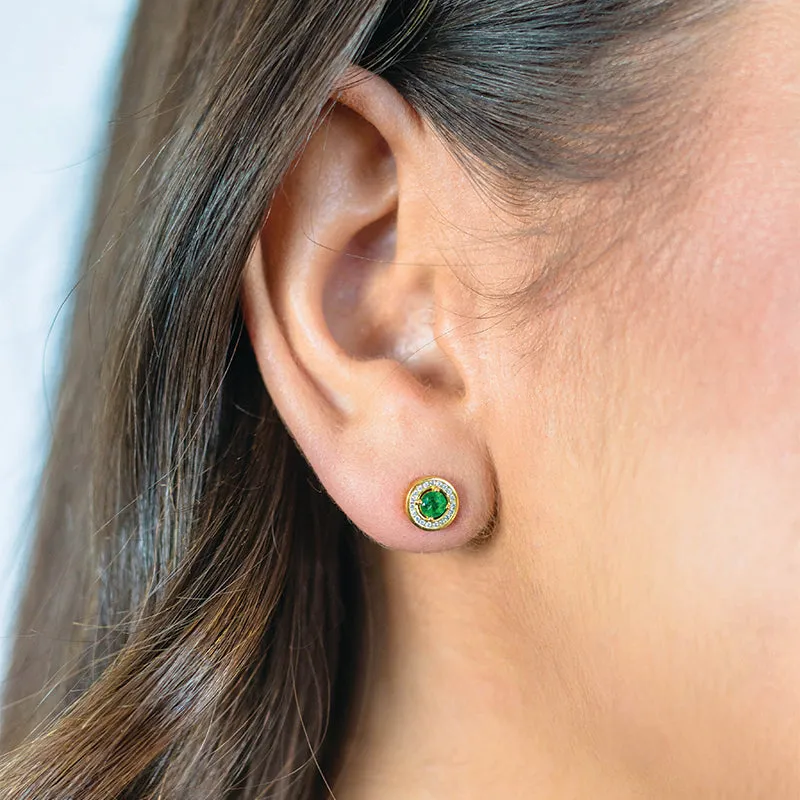 EMERALD HALO EARRINGS