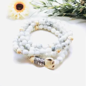 Energy Stone Wrap Bracelet/ Necklace (Howlite)