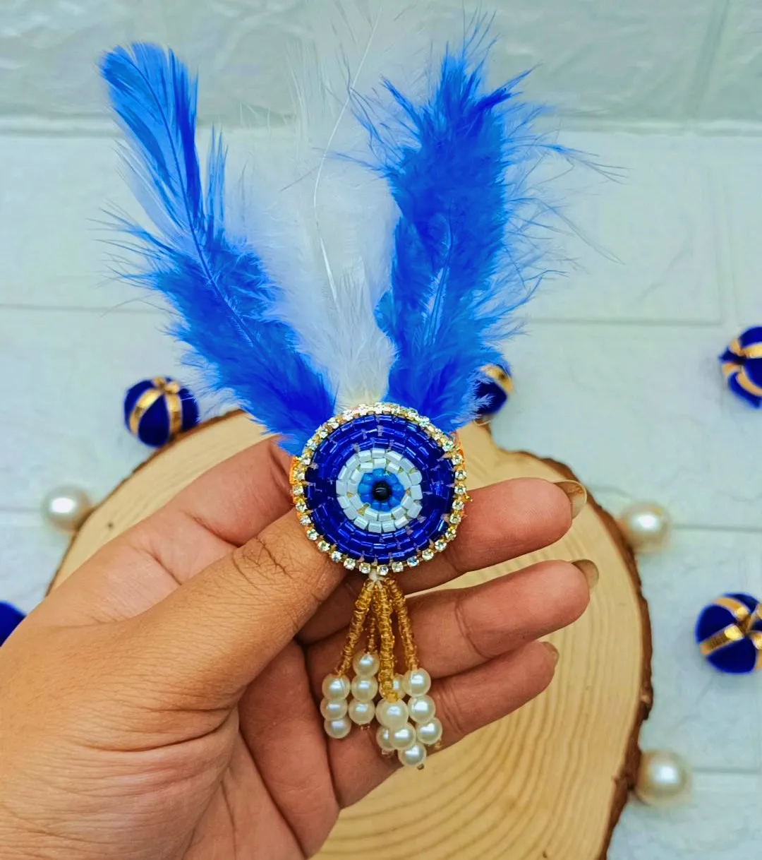 Evil Eye Brooch for Baraat Welcome and Wedding Gifts