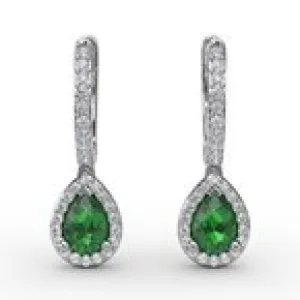 FANA Emerald and Diamond Pear Drop Earrings ER1394E