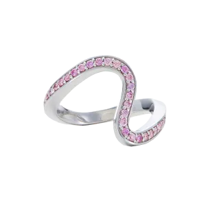 Figure ring with pink diamonds