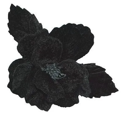 Flower Trim - Black Velvet Flower