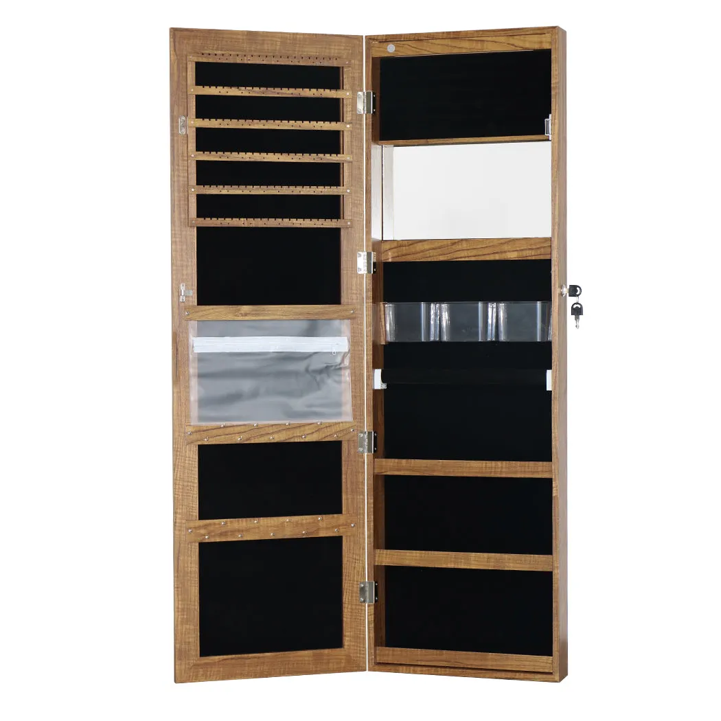 Full Length-Dressing Mirror Jewellery Cabinet LED Makeup Storage Box