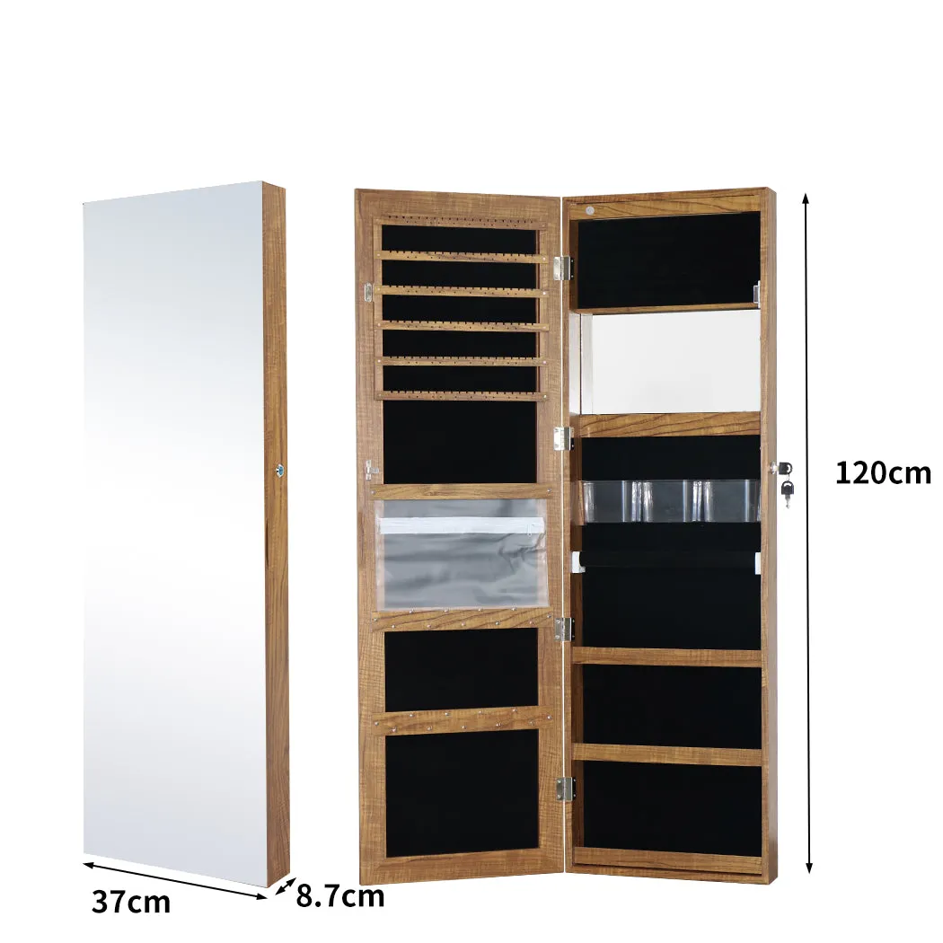 Full Length-Dressing Mirror Jewellery Cabinet LED Makeup Storage Box