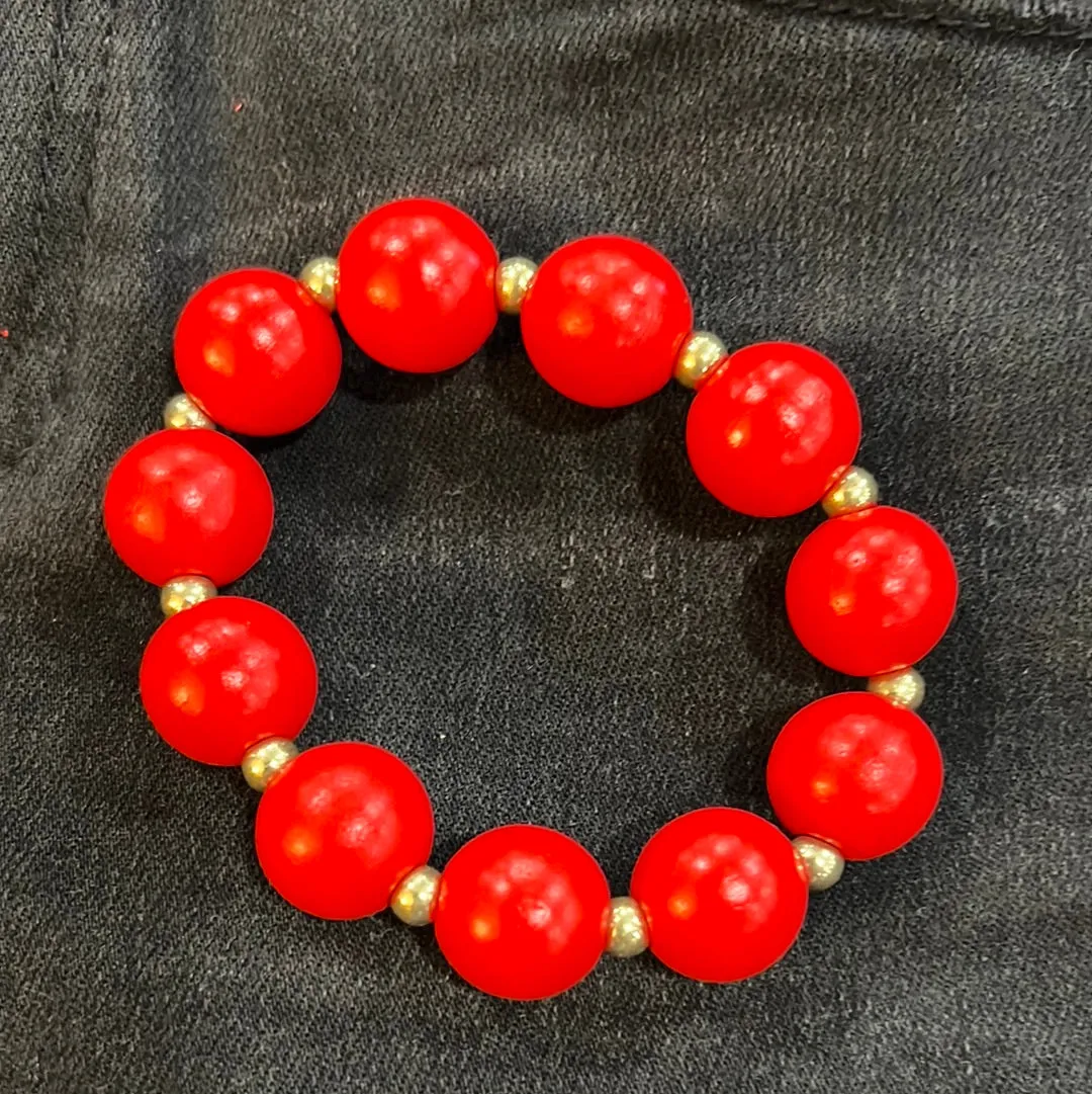 Gameday Wood Bead Bracelet