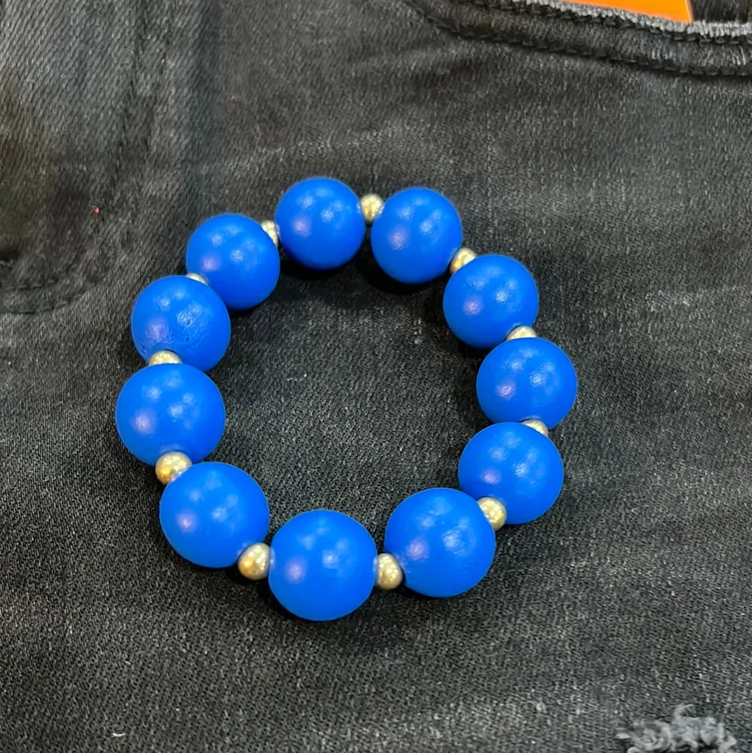 Gameday Wood Bead Bracelet