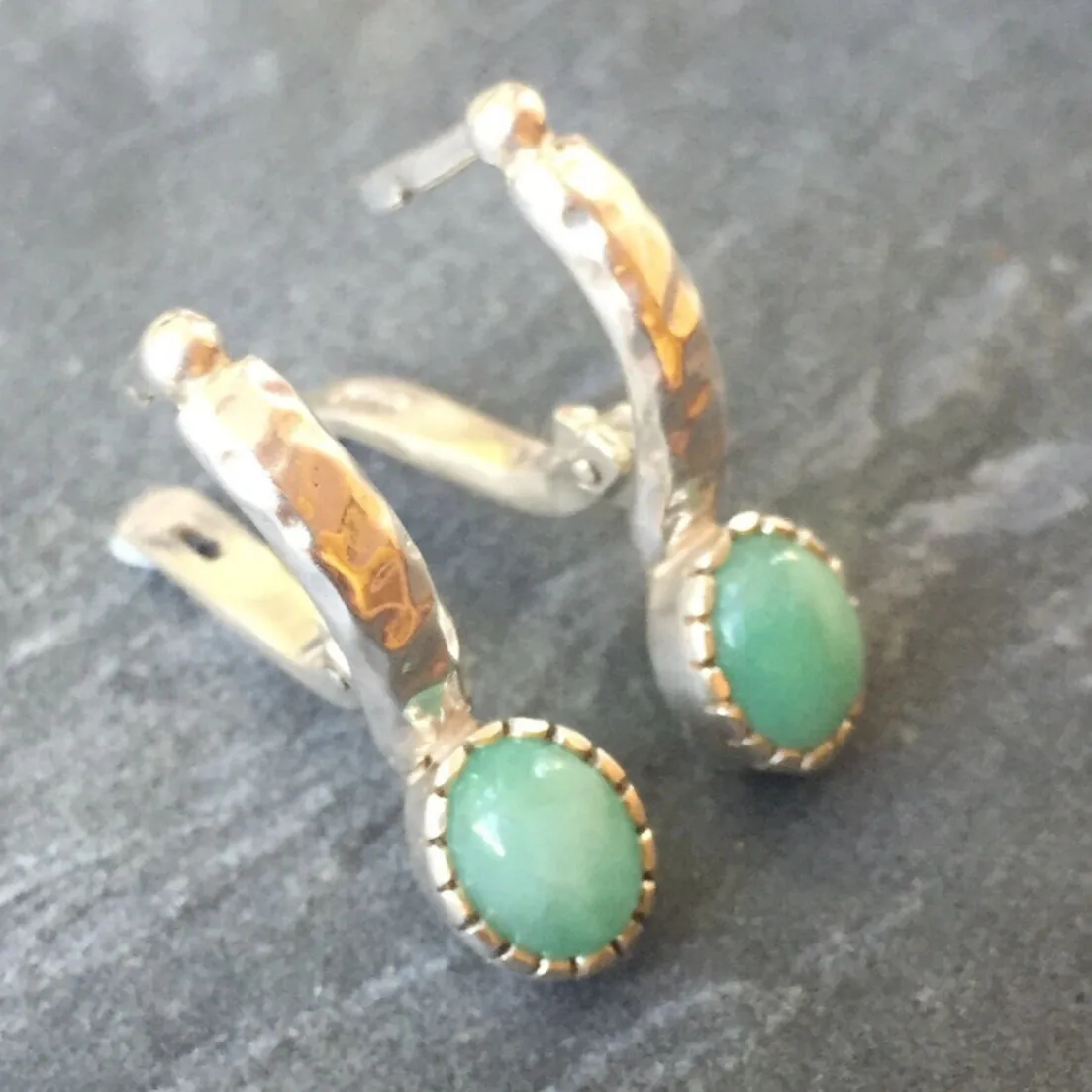 Genuine Emerald Earrings - Green Drop Earrings - Long Vintage Earrings