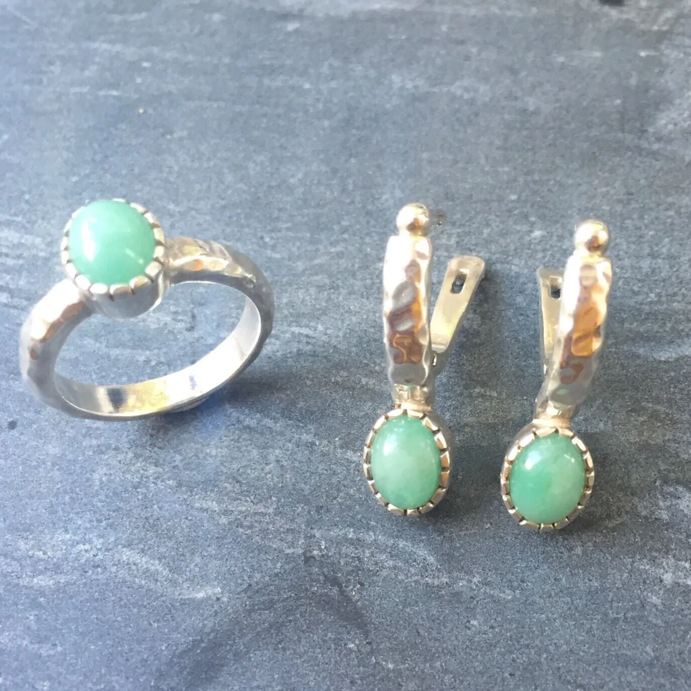 Genuine Emerald Earrings - Green Drop Earrings - Long Vintage Earrings