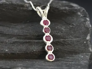 Genuine Ruby Pendant - Red Drop Pendant - July Birthstone Necklace