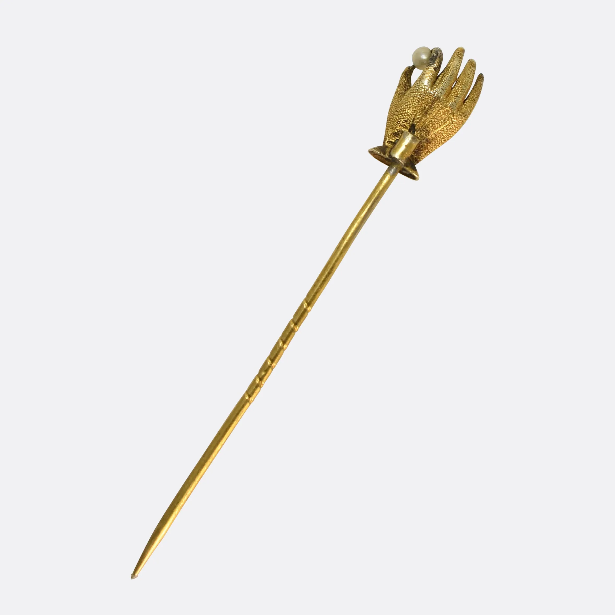 Georgian 15k Gold & Pearl Hand Pin