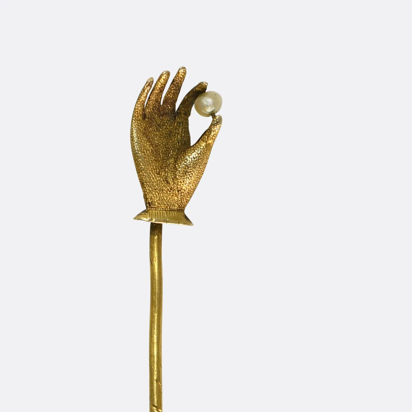 Georgian 15k Gold & Pearl Hand Pin