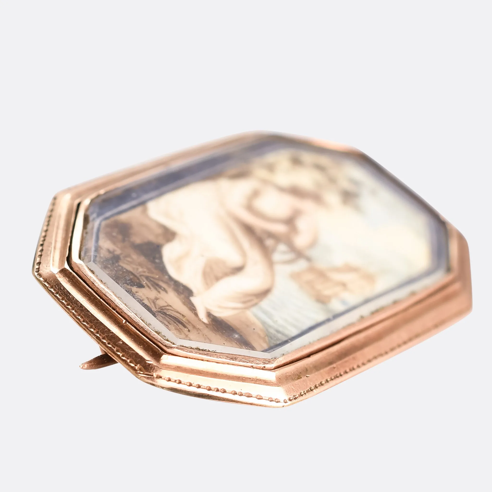 Georgian "Lady Hope" Portrait Miniature Pendant Brooch