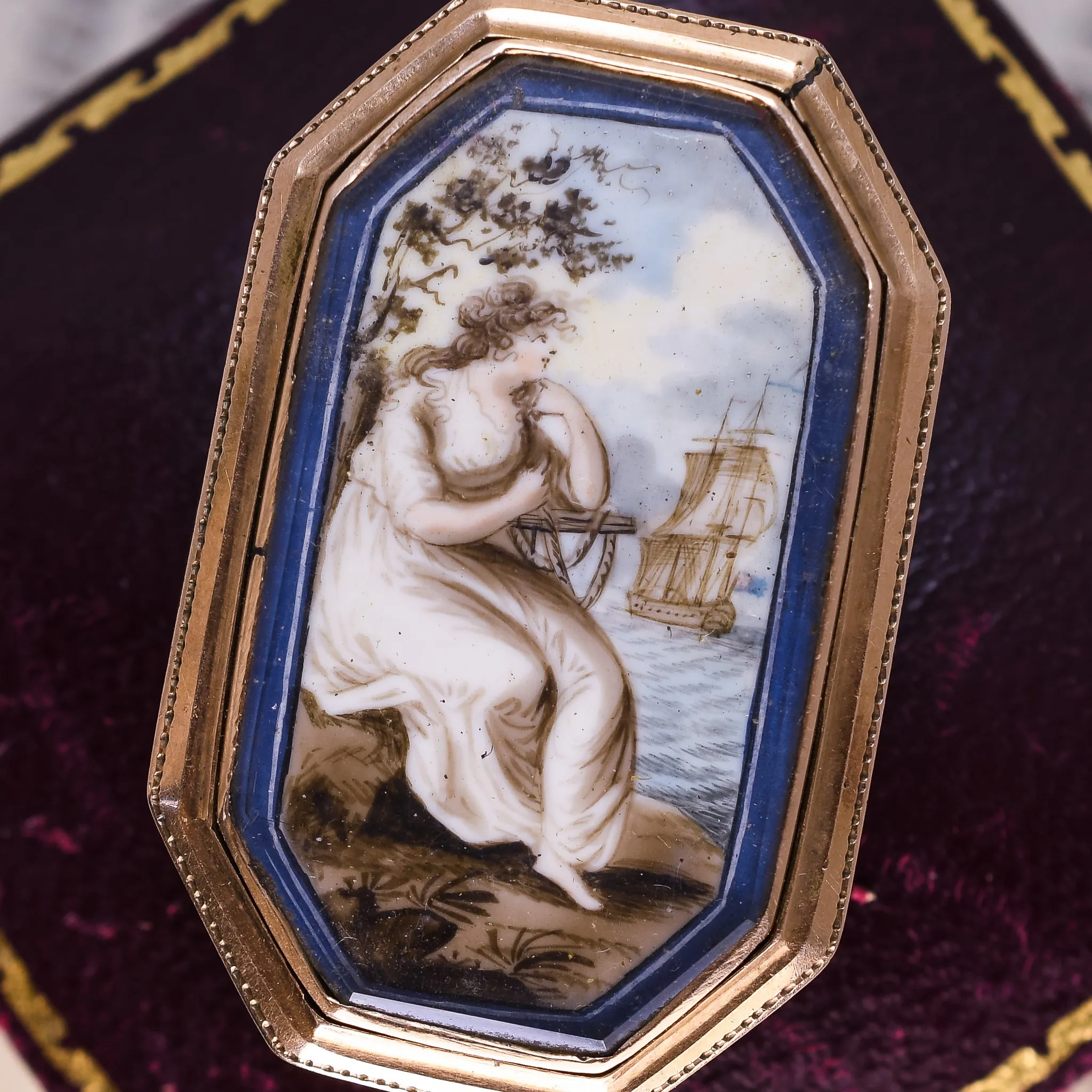 Georgian "Lady Hope" Portrait Miniature Pendant Brooch