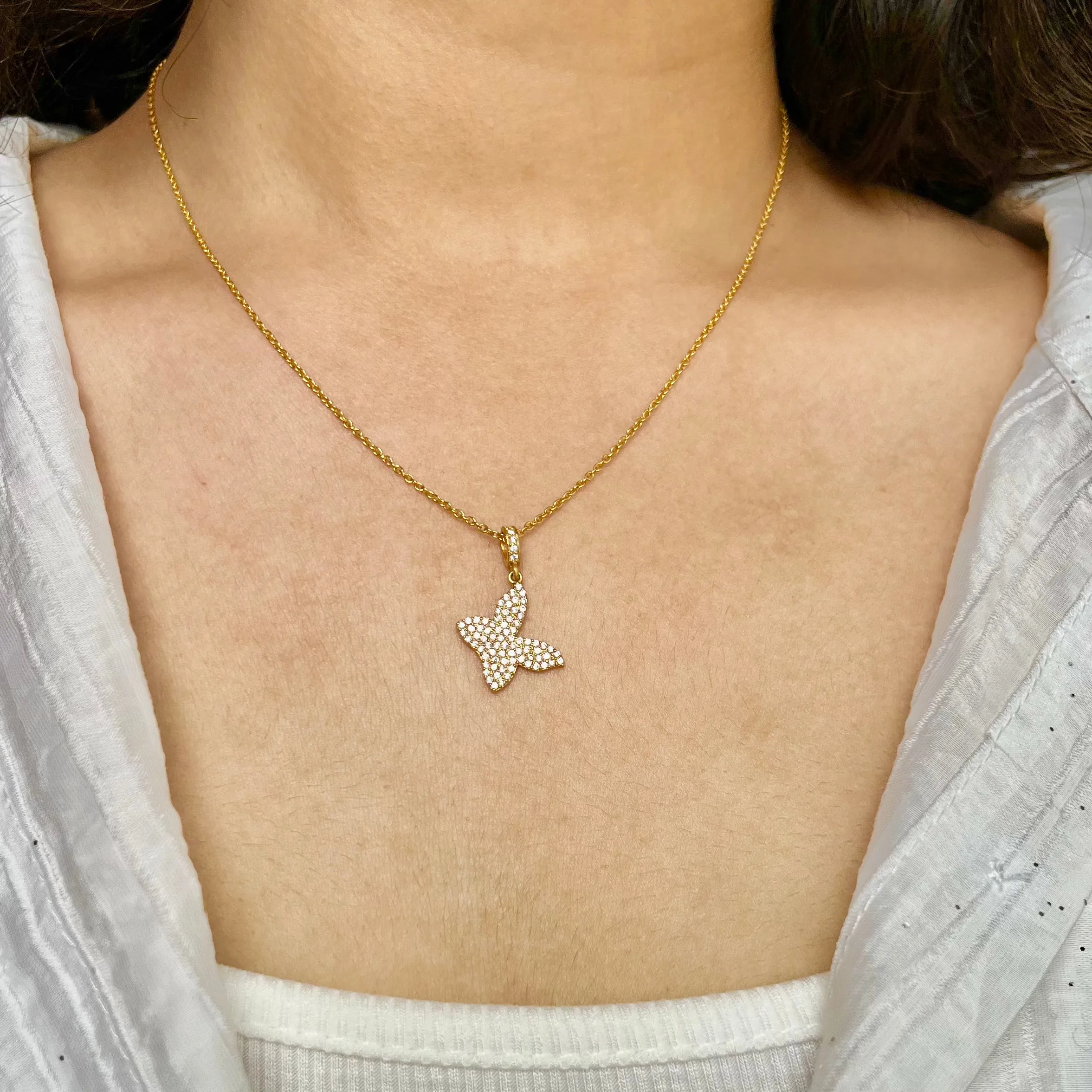 Gilded Wings: Butterfly Pendant Necklace - From Purl