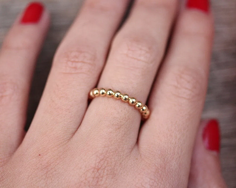 Gold Bubbles Wedding Band 3mm