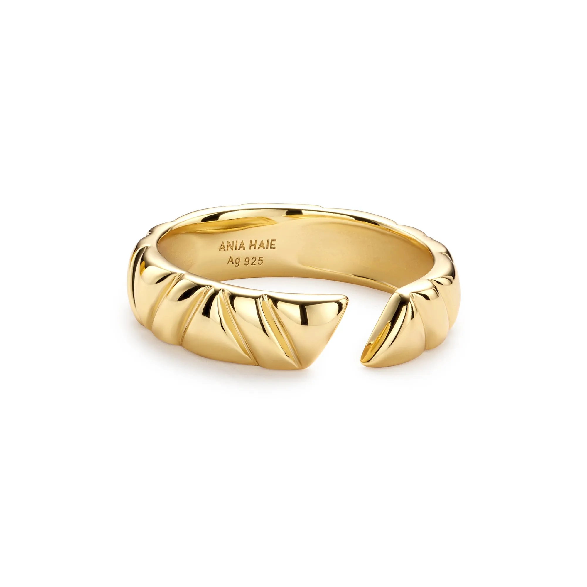 Gold Irregular Twill Adjustable Ring