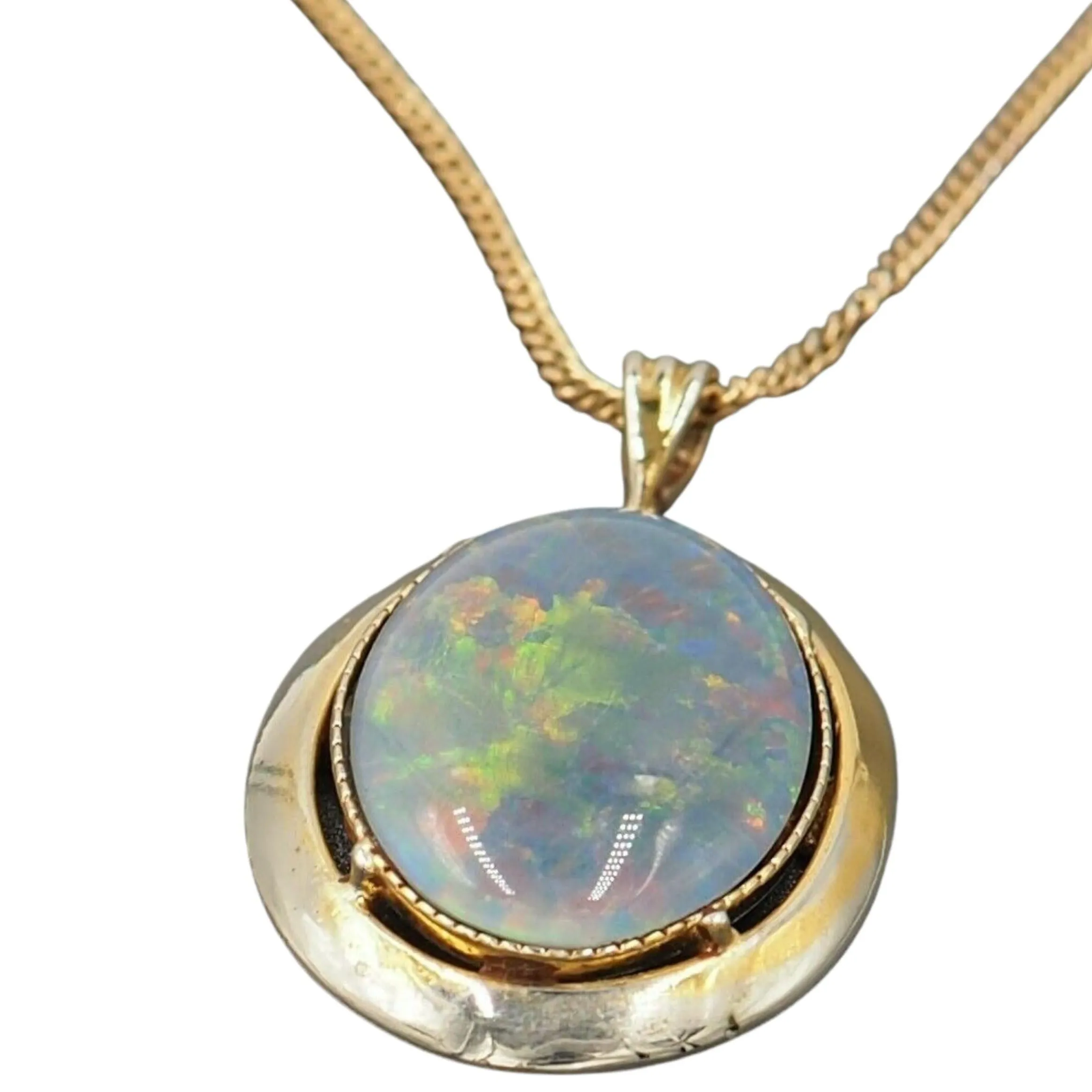 Gold Plated Sterling Silver Opal Triplet Pendant