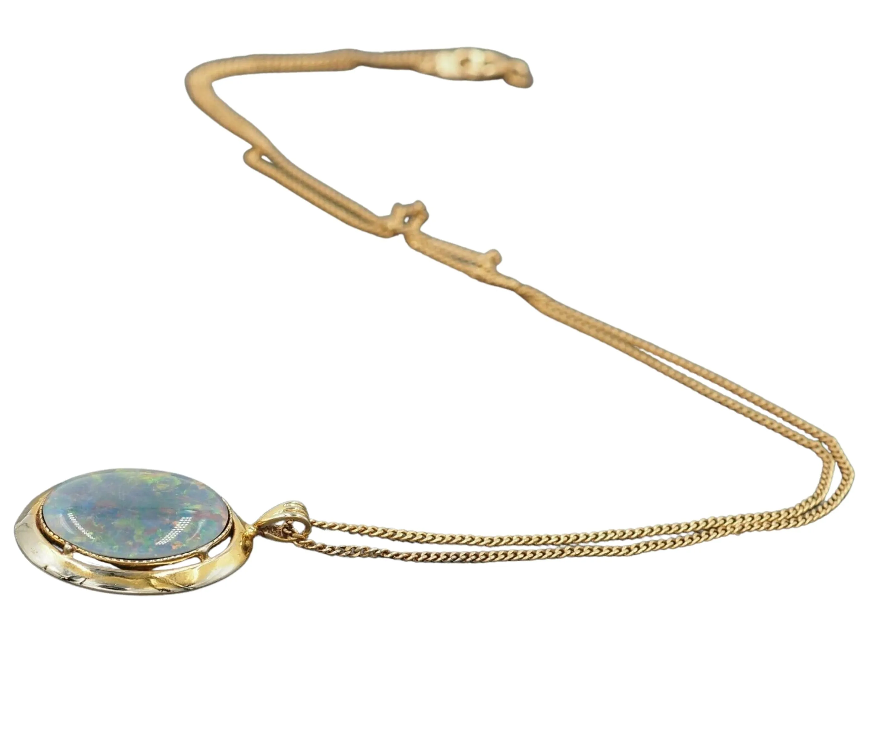 Gold Plated Sterling Silver Opal Triplet Pendant