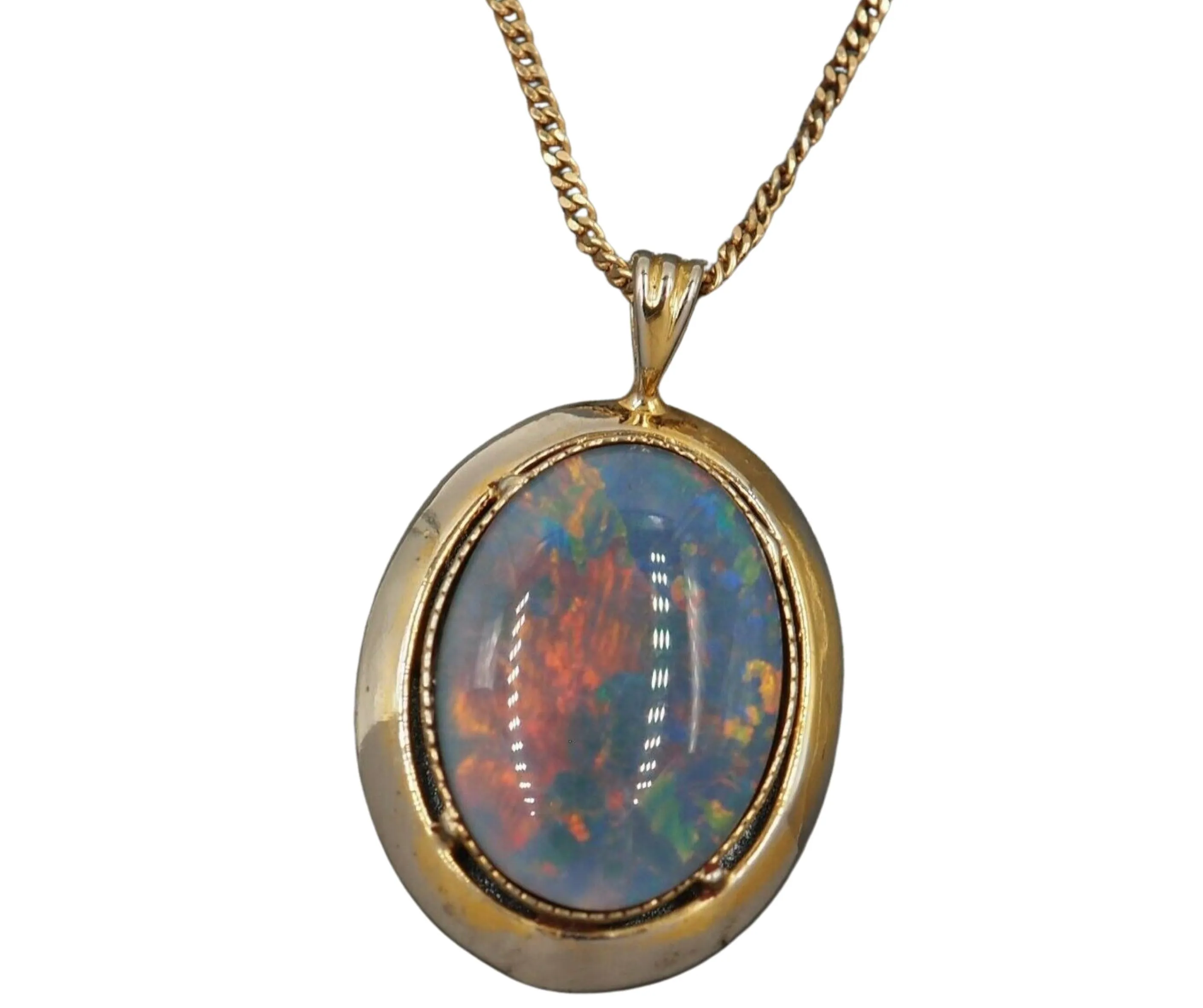 Gold Plated Sterling Silver Opal Triplet Pendant