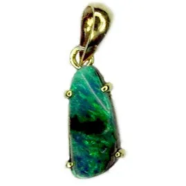 Green 9k Queensland Boulder Opal Pendant