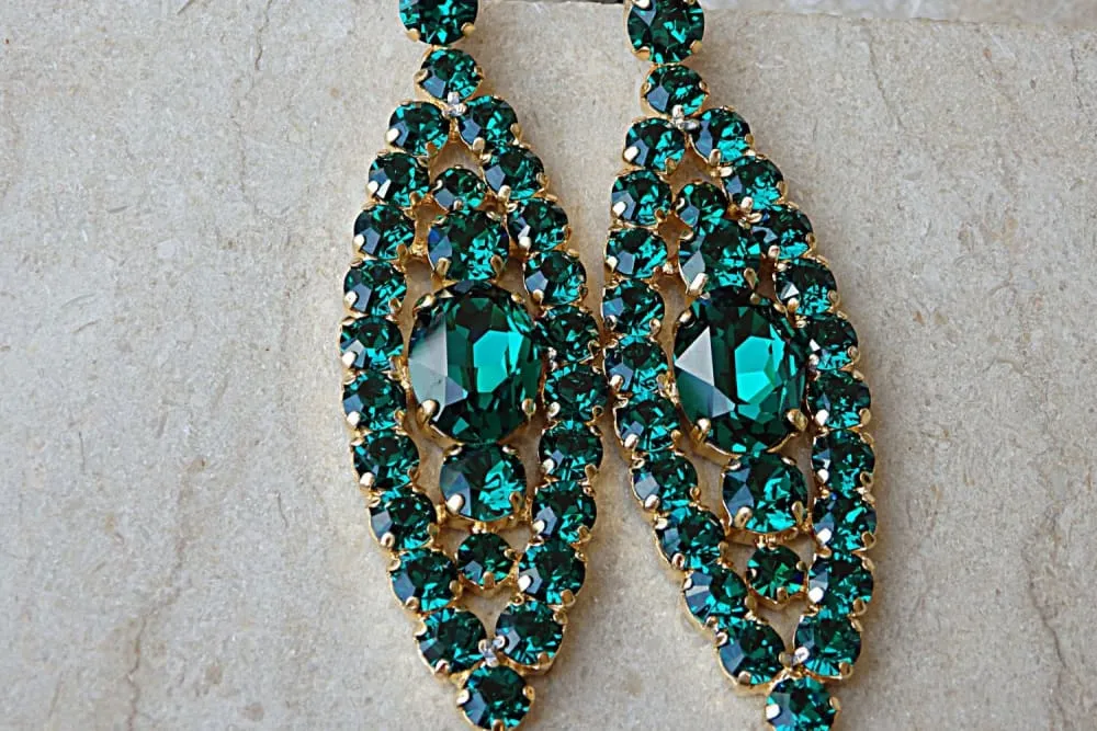 Green Cluster Earrings