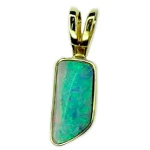 Green Pink Boulder Opal 9k Pendant