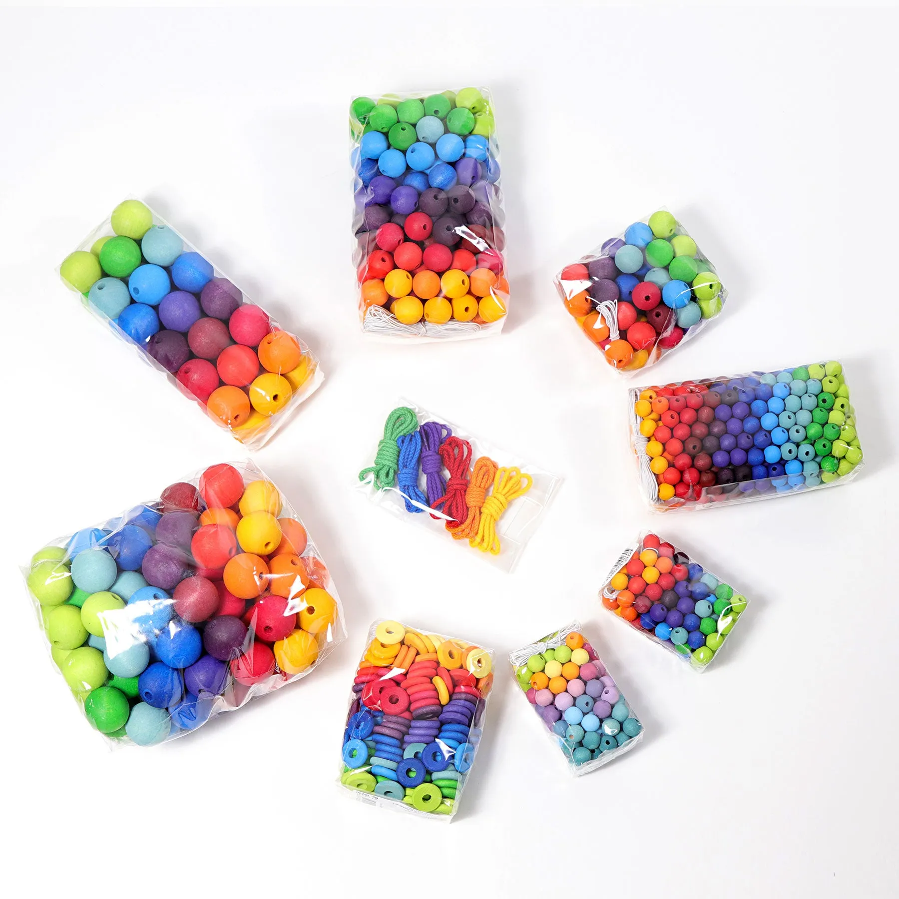 Grimms Rainbow Wooden Beads 20mm x 60 Beads