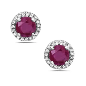 Halo Diamond Stud Earrings