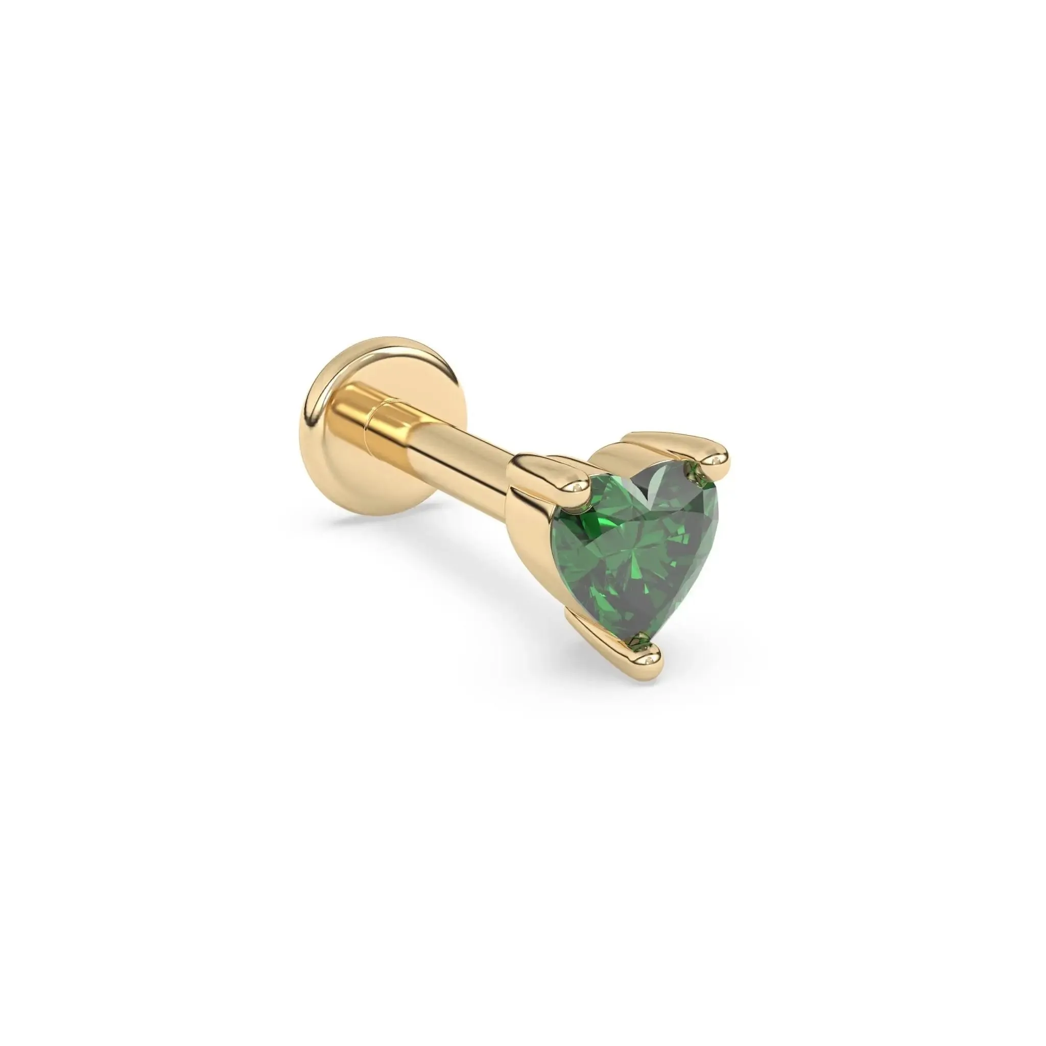 Heart Shaped Emerald Stud