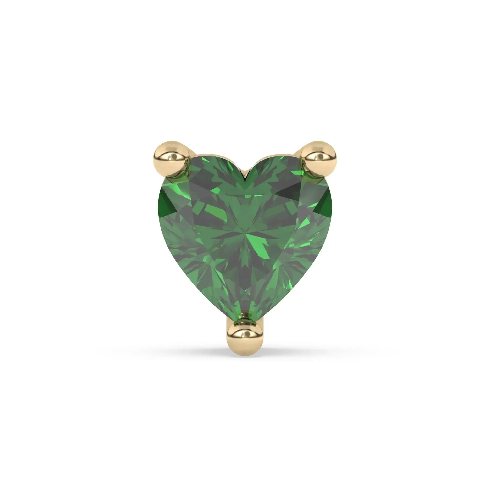 Heart Shaped Emerald Stud