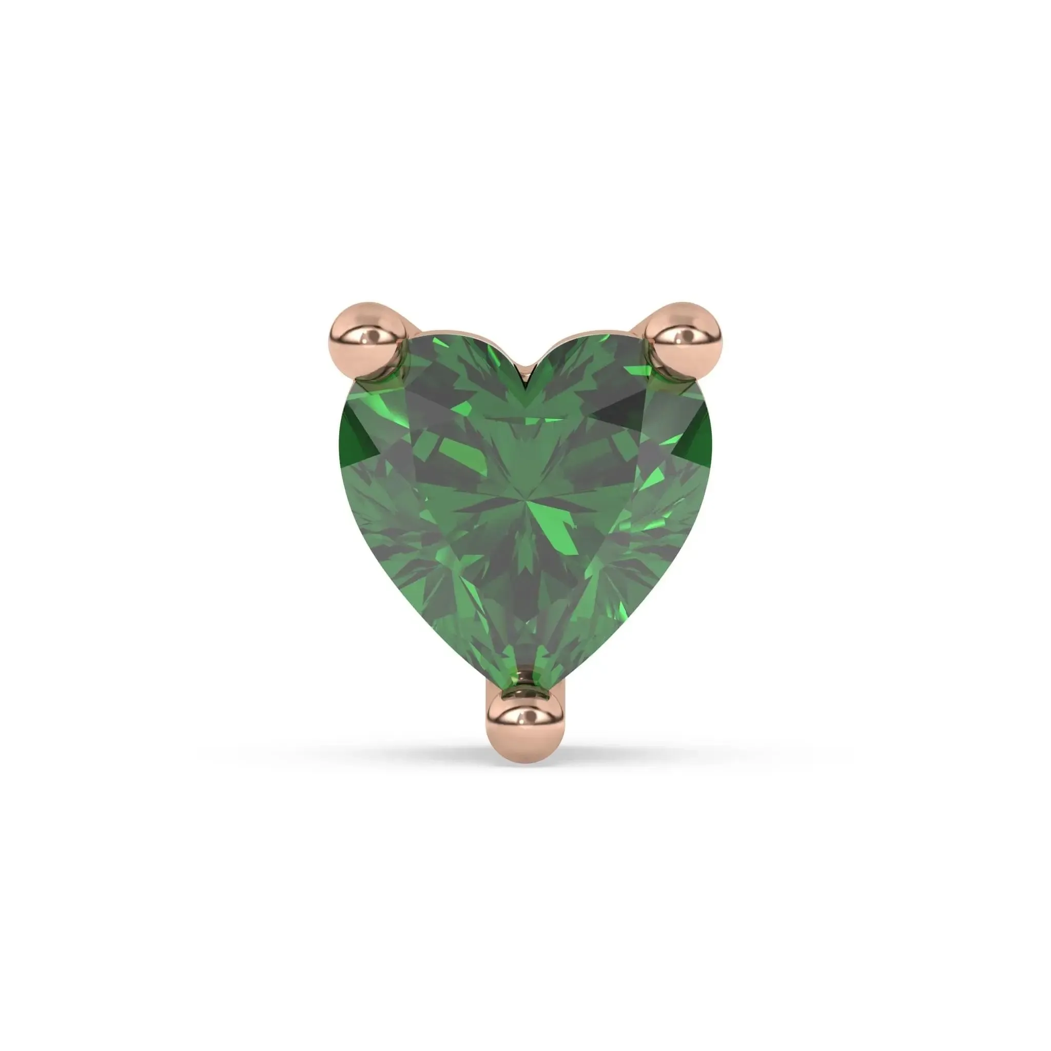 Heart Shaped Emerald Stud