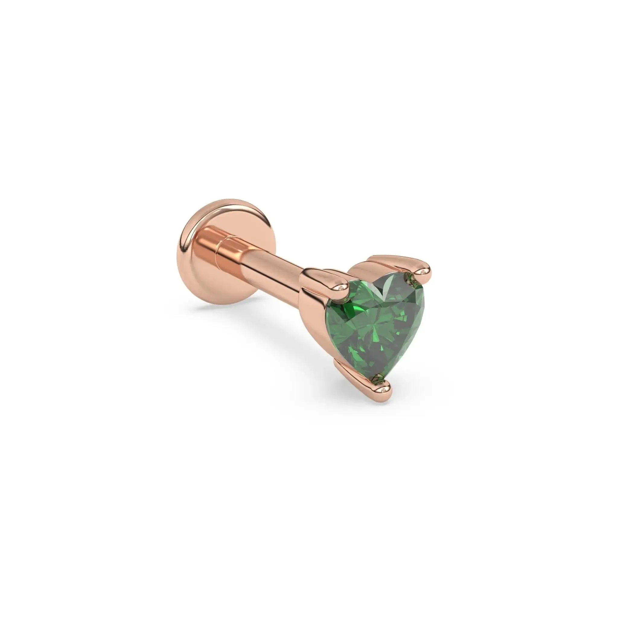 Heart Shaped Emerald Stud