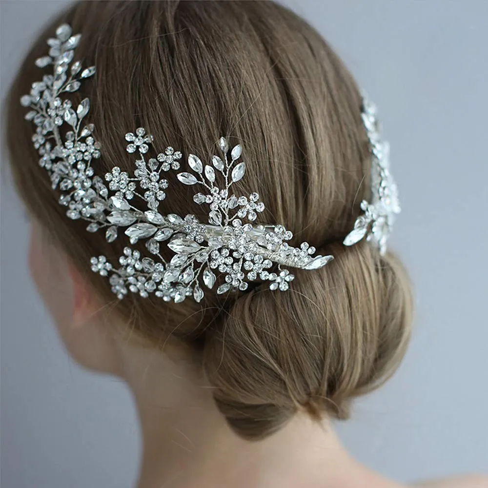 HP03 Swarovski Crystals l Rhinestone l Vintage l Bridal Vine Hairpiece l Brooches l Tiara l Crown