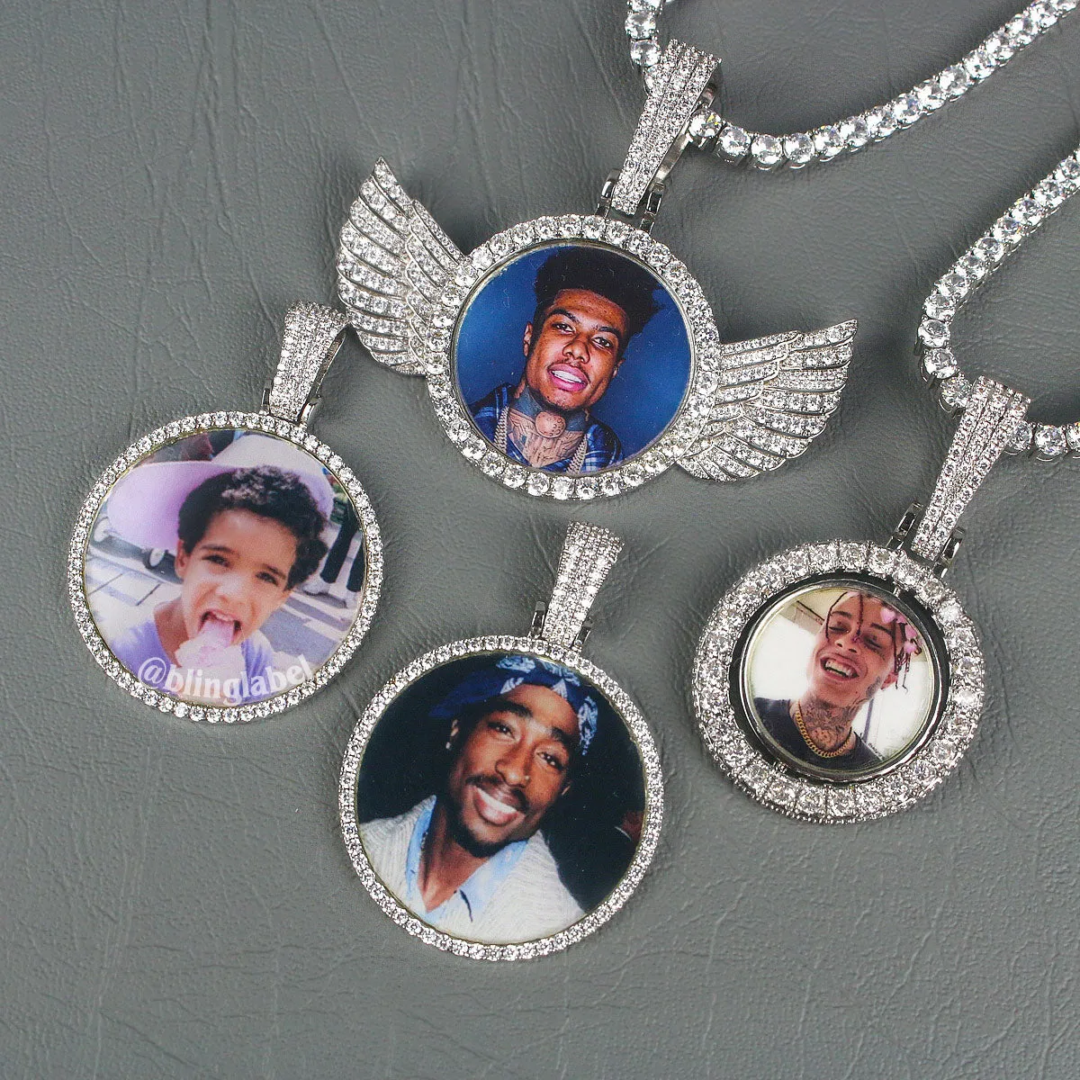 Iced Out Custom Photo Pendant Necklace