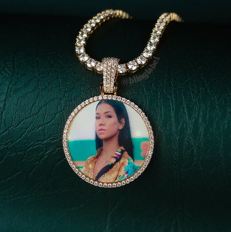 Iced Out Custom Photo Pendant Necklace