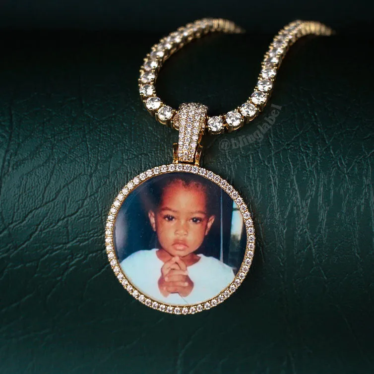 Iced Out Custom Photo Pendant Necklace