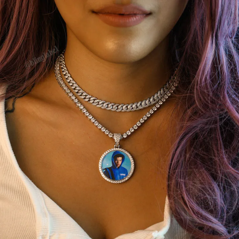 Iced Out Custom Photo Pendant Necklace